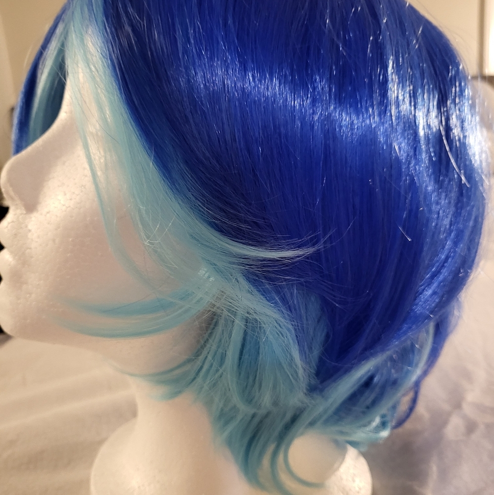 Blue wig